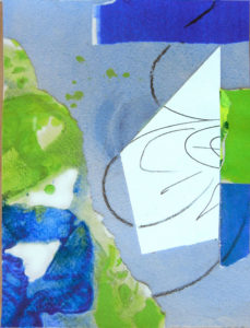 Collage Art by Margaret Hyde - A Creative Mind - is an abstract image with an inspirational theme and a blue color palette